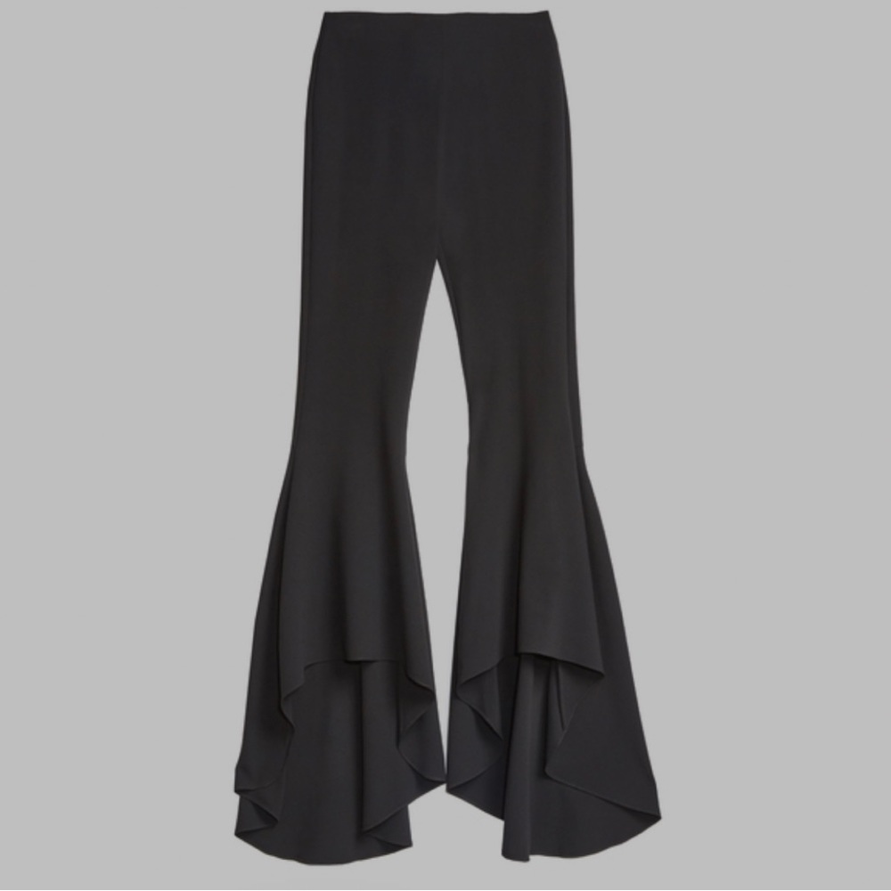 Alice + Olivia Jinny High Waist Cascading High Low Flare Hem Pants Size 8 Ex Con